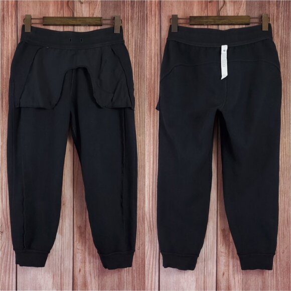 Lululemon Womens Size 6 Scuba High-Rise Cropped Joggers Pants Black W6BW6S - Picture 2 of 12